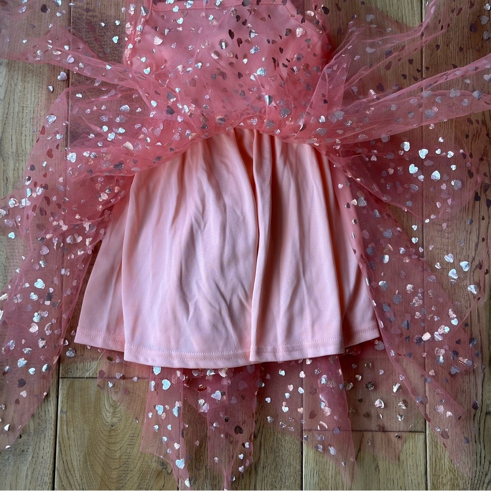 Nanette Lepore Girls Pink Tulle Metallic Gold Stars Dress size 4 - Picture 7 of 11